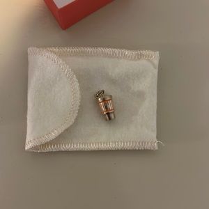 Silver, orange, and white James Avery whataburger charm.
